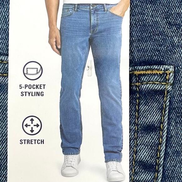 Izod Mens Comfort Stretch Straight Leg Denim Jeans 30x34 NWT - Picture 2 of 5